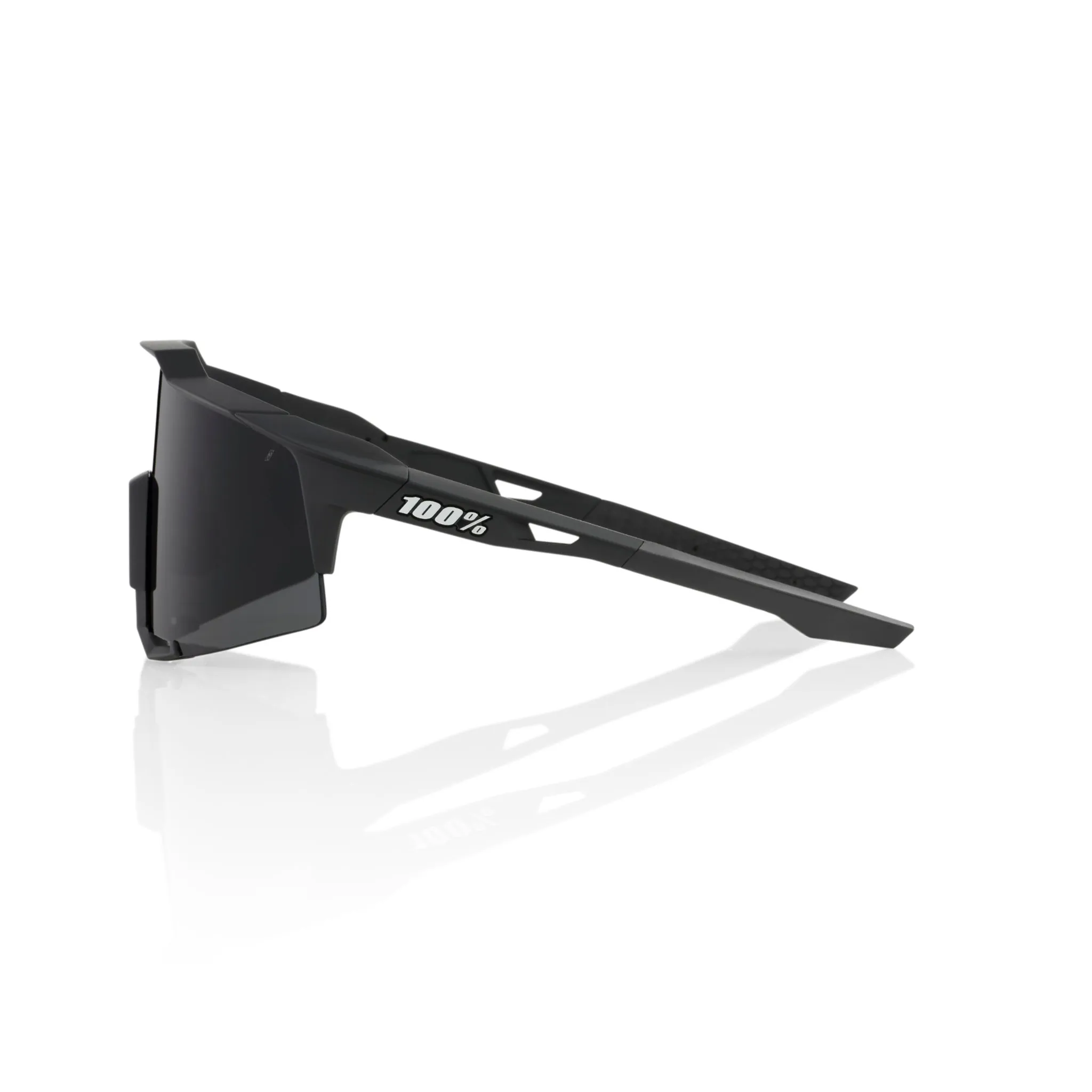 100% Speedcraft Sunglasses Soft Tact Black with Smoke Lens