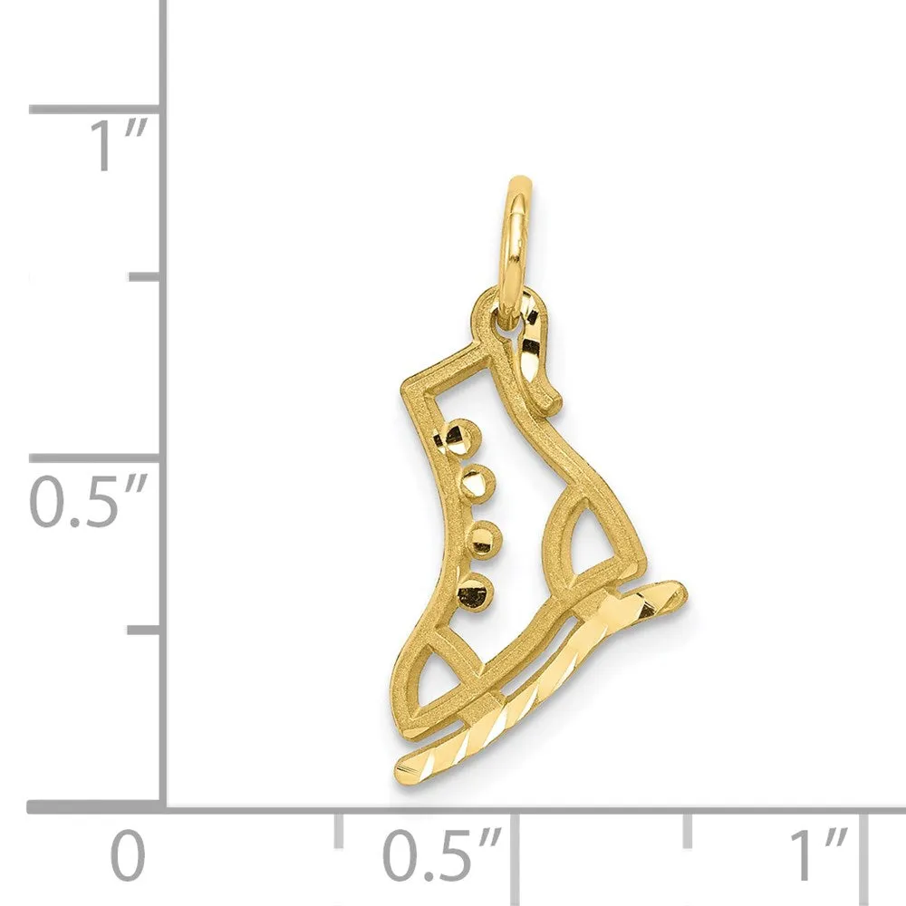 10k Diamond-cut Ice Skate Charm