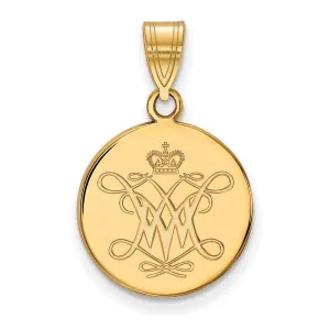 10k Gold College of William and Mary Medium Disc Pendant