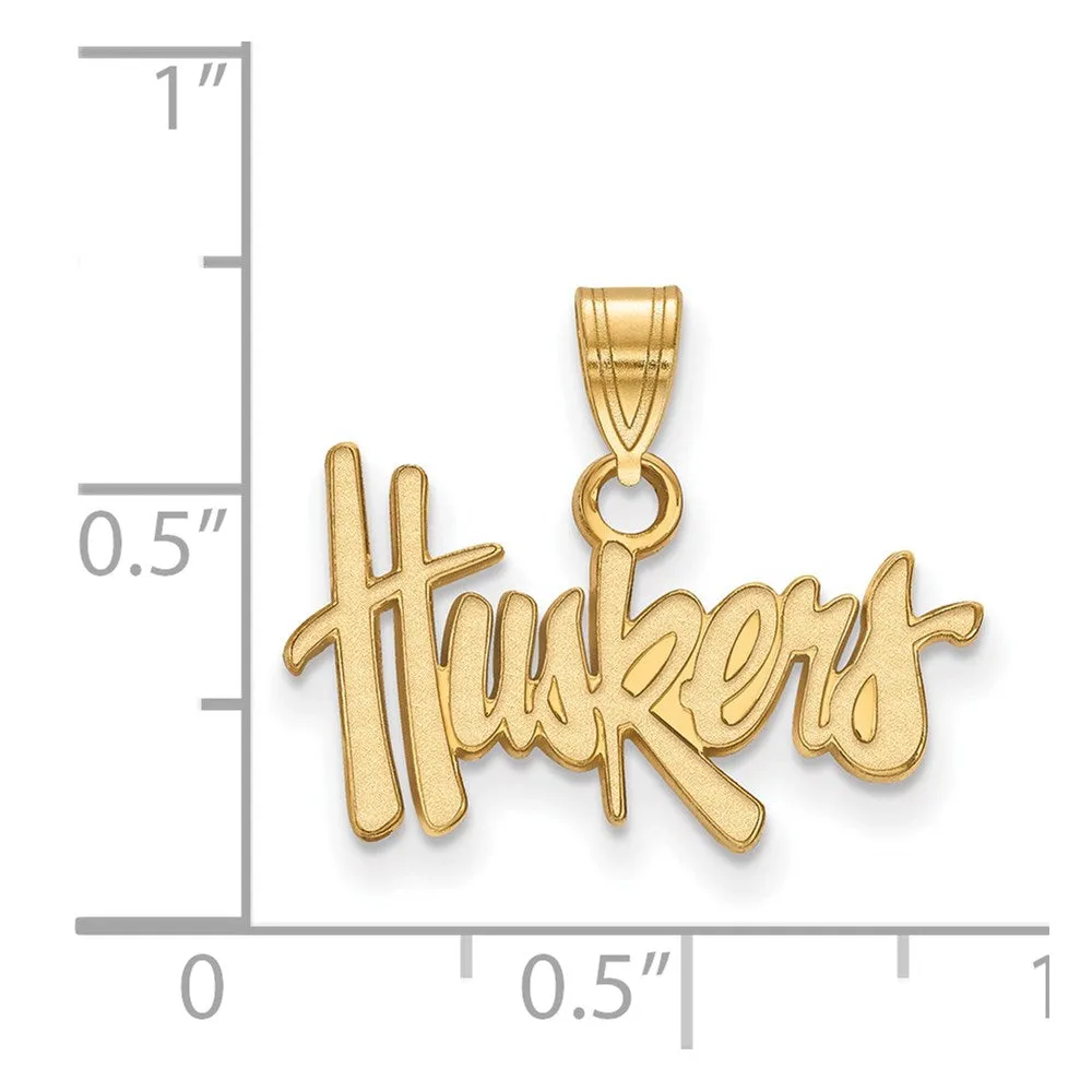 10k Gold University of Nebraska Huskers Small Pendant