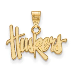 10k Gold University of Nebraska Huskers Small Pendant