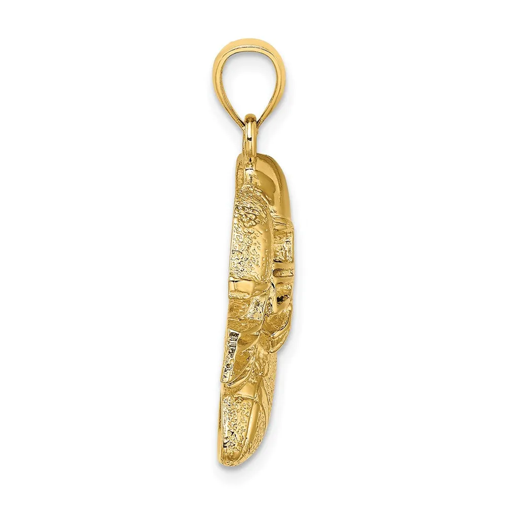 14K 2-D Double Football Helmets and Ball Charm
