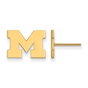 14k Gold University of Michigan Letter M Extra Small Post Earrings