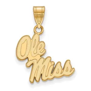 14k Gold University of Mississippi Ole Miss Medium Pendant