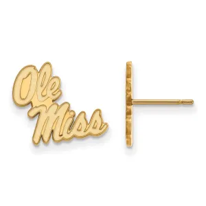 14k Gold University of Mississippi Ole Miss Small Post Earrings