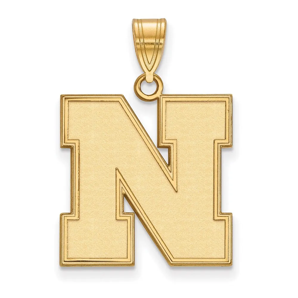 14k Gold University of Nebraska Letter N Large Pendant
