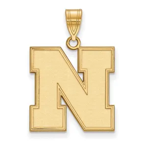 14k Gold University of Nebraska Letter N Large Pendant