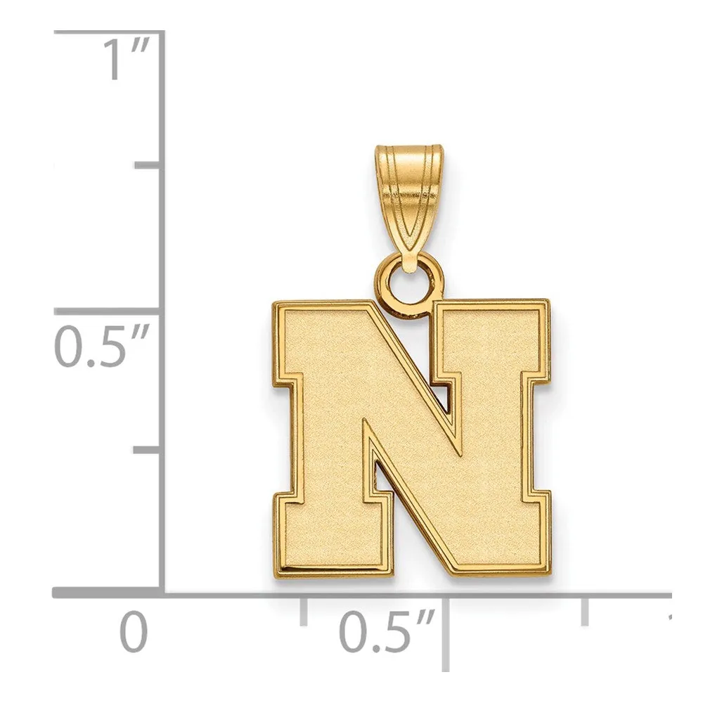 14k Gold University of Nebraska Letter N Small Pendant