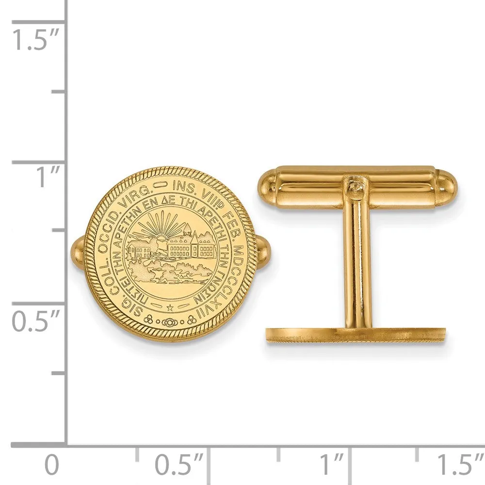 14k Gold West Virginia University Crest Cuff Links