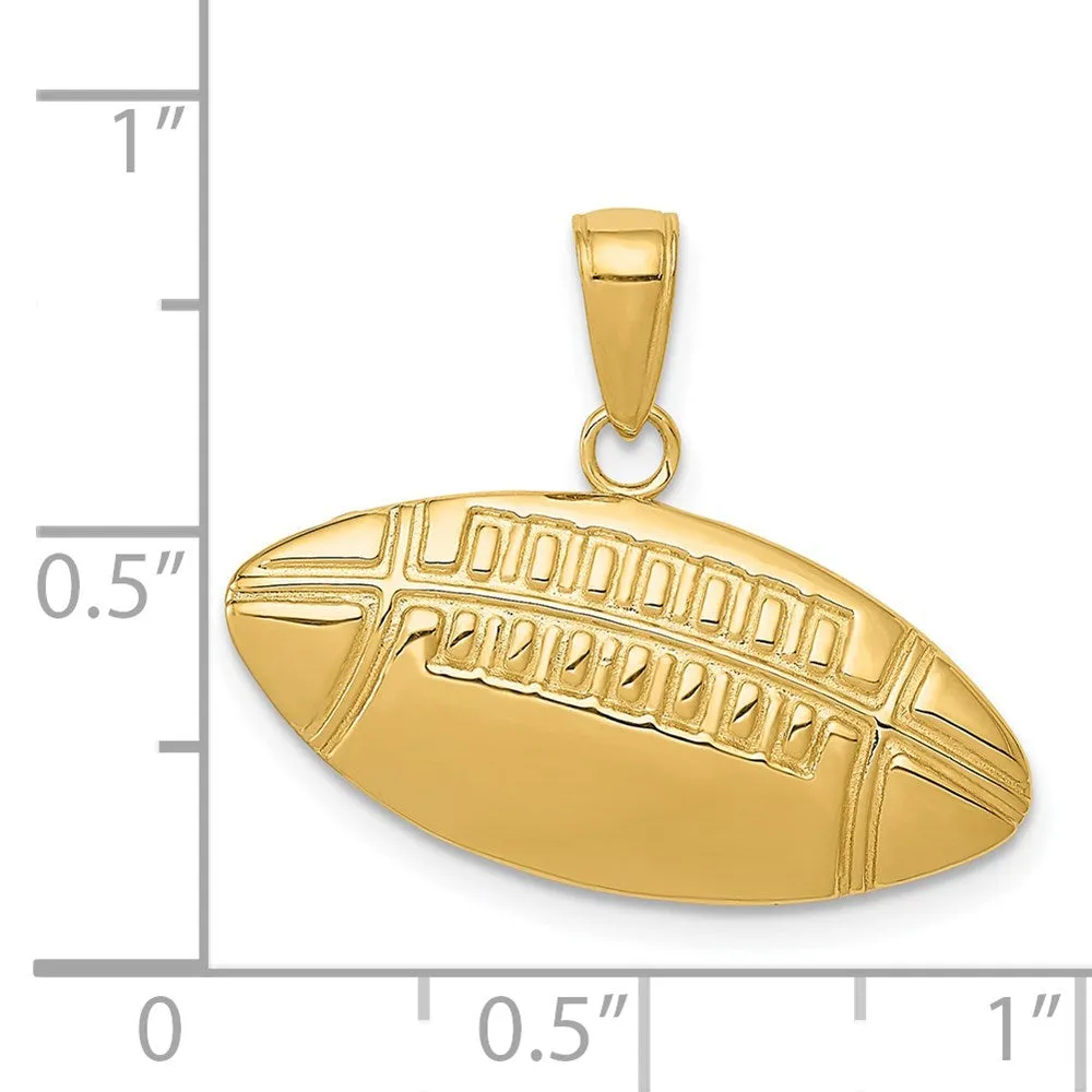 14k Polished Medium Football Charm