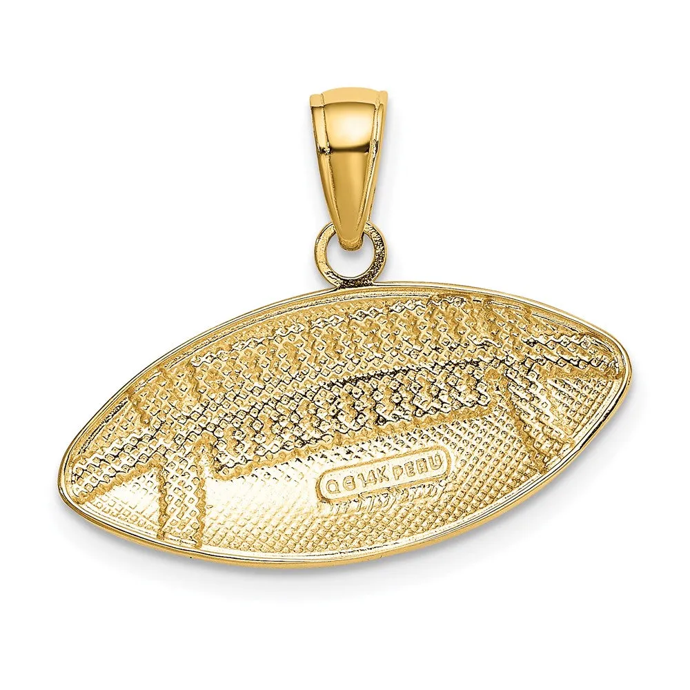 14k Polished Medium Football Charm