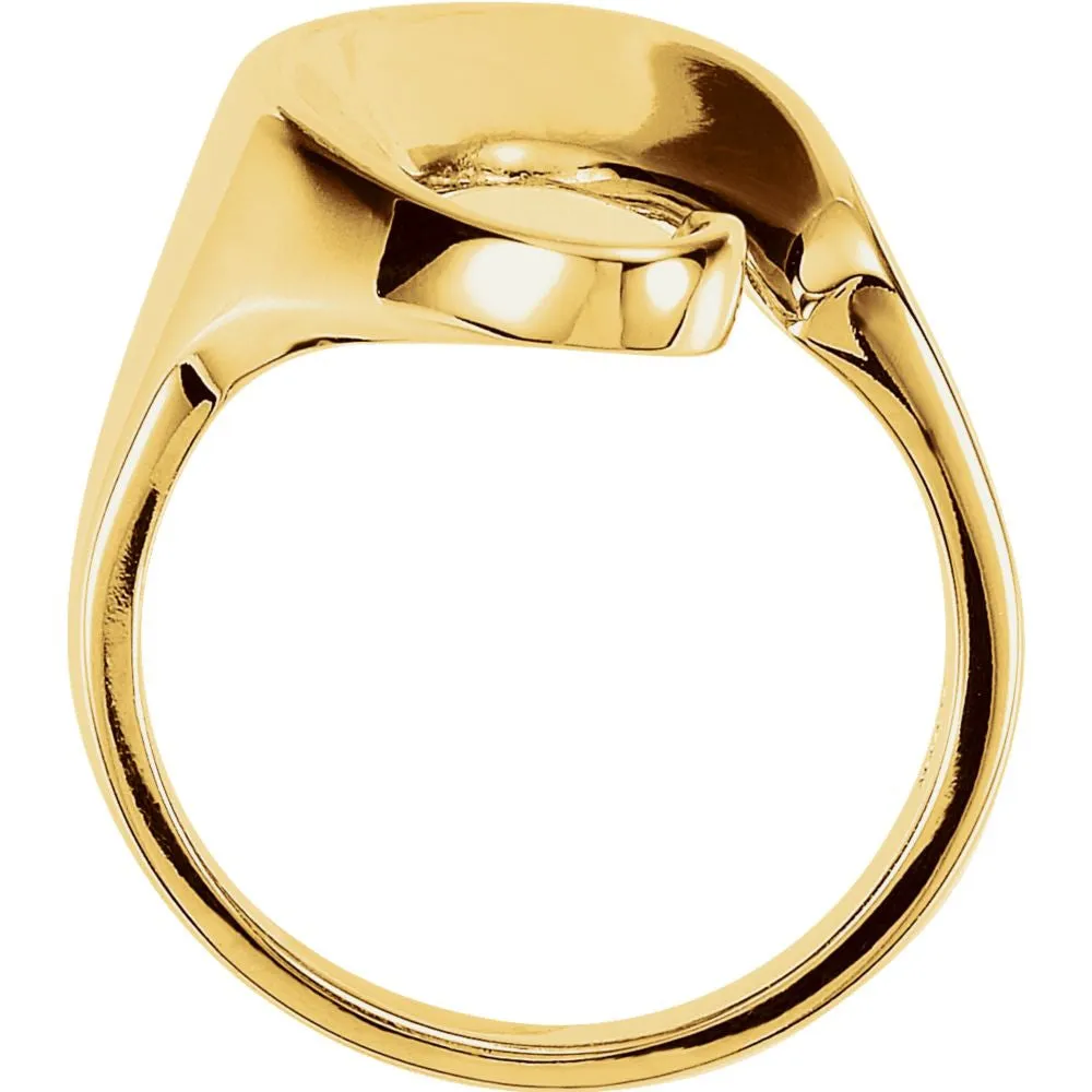 14k White Gold Freeform Ring, Size 6