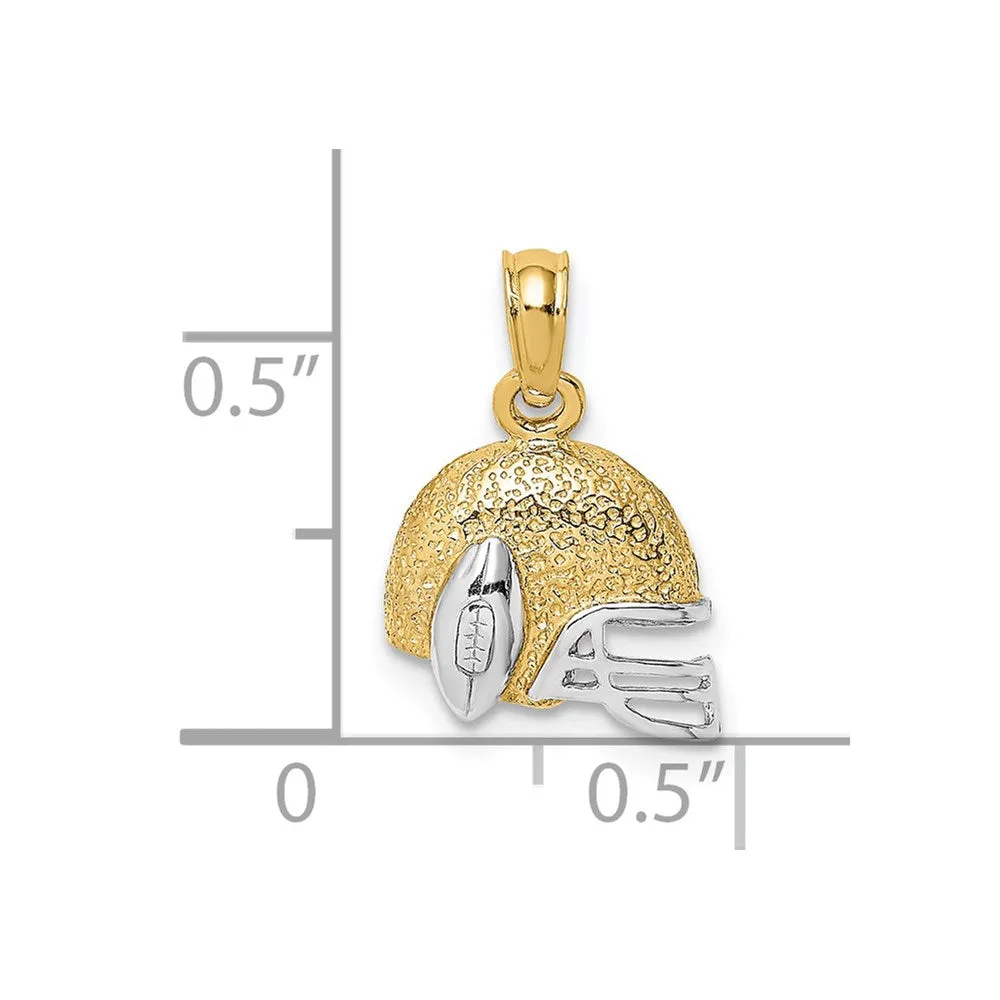 14k w/Rhodium Football Helmet Charm
