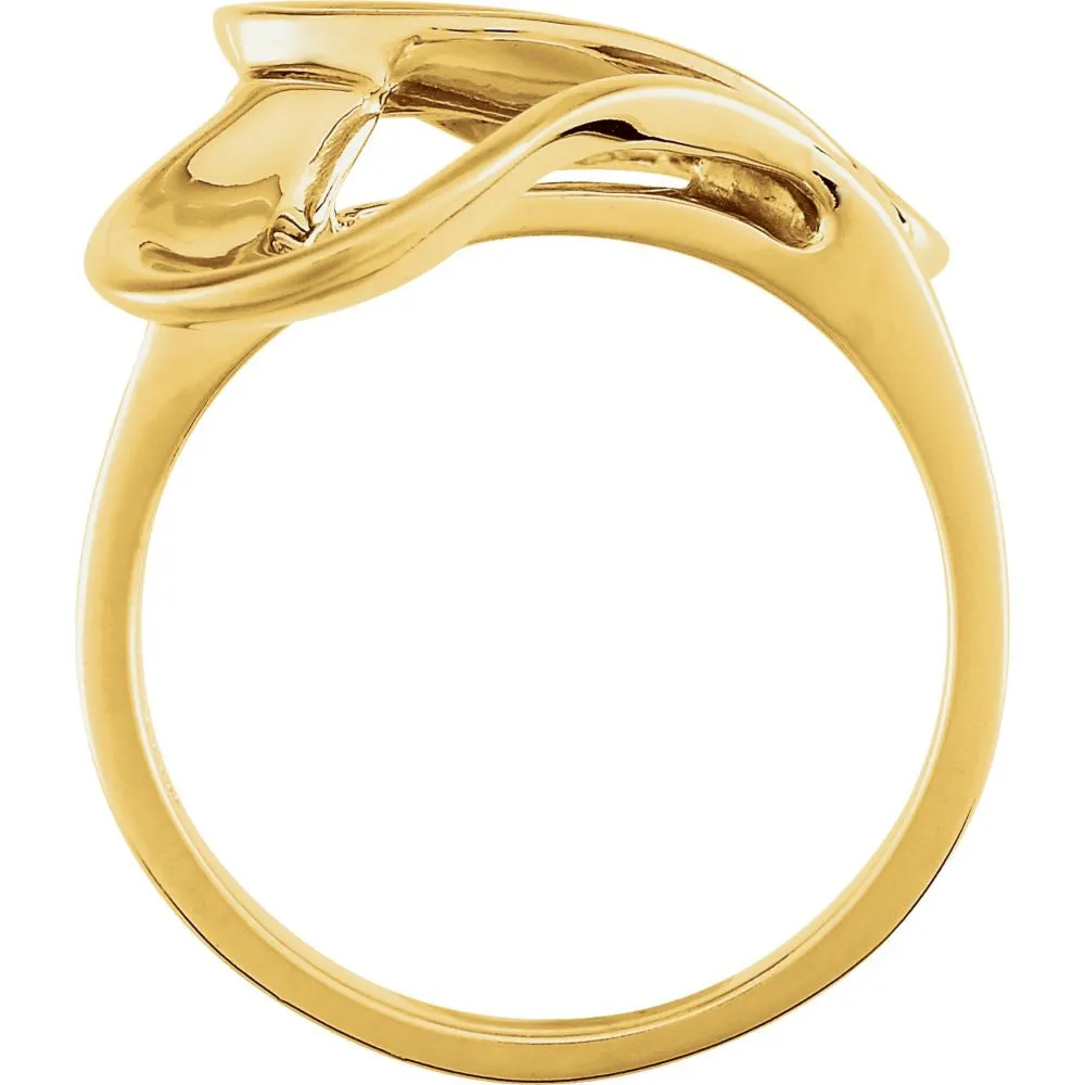 14k Yellow Gold Freeform Ring, Size 6