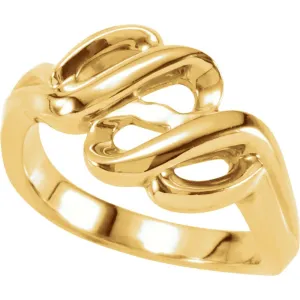 14k Yellow Gold Metal Fashion Ring, Size 6