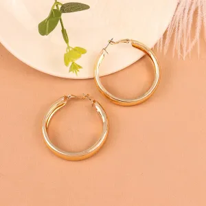 18K Gold-Plated Wide Hoop Earrings