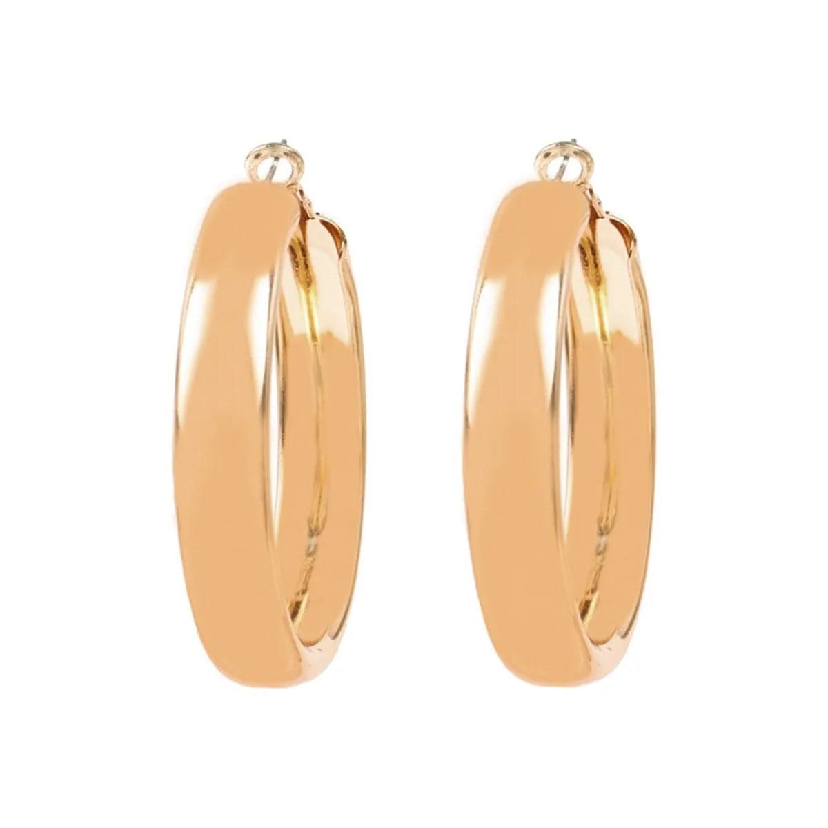 18K Gold-Plated Wide Hoop Earrings