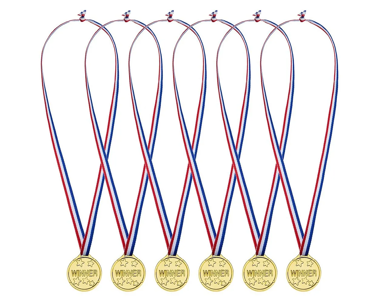 24 Pieces Plastic Winner Medals Kids Gold Medals for Party