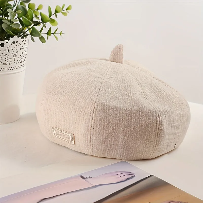 2pcs Newsboy Hat White   Khaki Beret Women's Painter Hat