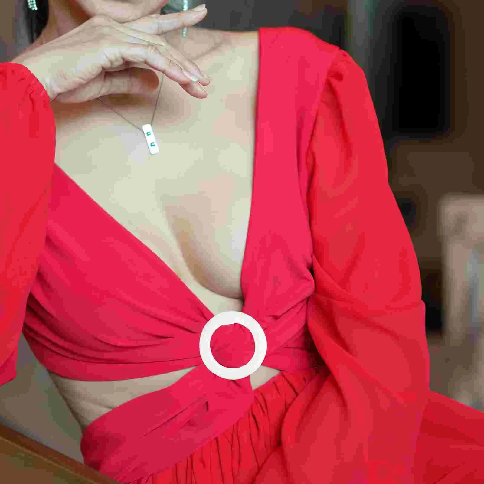 6 Pcs Clothing Corner Knotted Buckles Round T-shirt Clips Summer Costume Decoration Korean Version Elegant Women's Scarf Rings