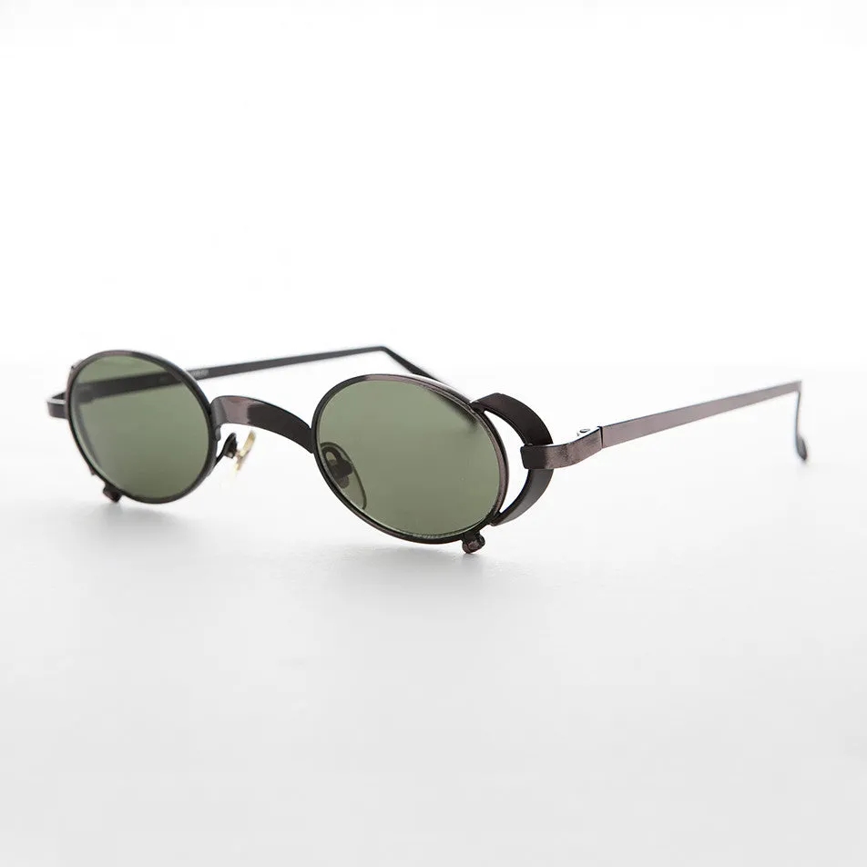 90s Oval Goth Steampunk Vintage Sunglass - Byron