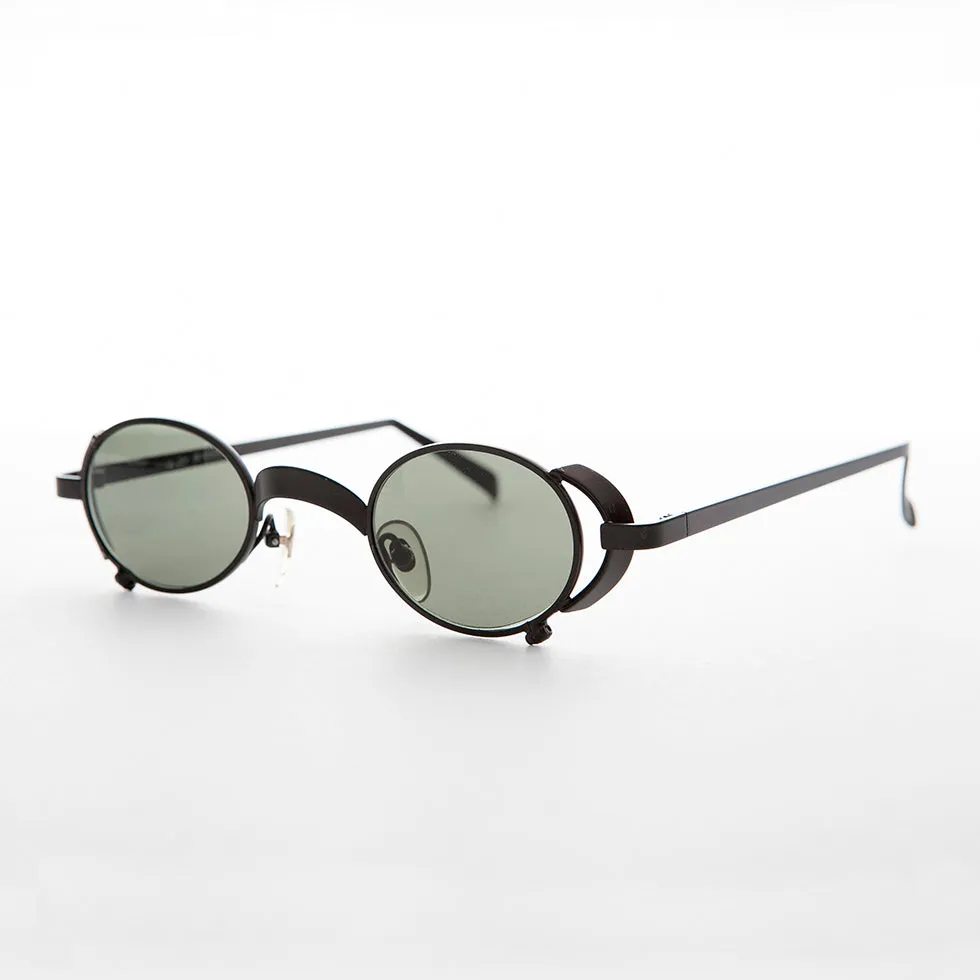 90s Oval Goth Steampunk Vintage Sunglass - Byron