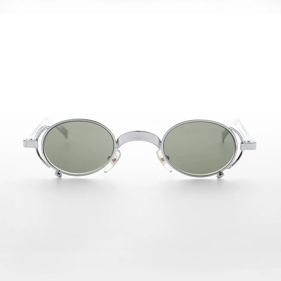 90s Oval Goth Steampunk Vintage Sunglass - Byron