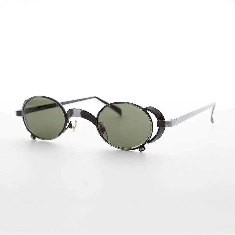 90s Oval Goth Steampunk Vintage Sunglass - Byron