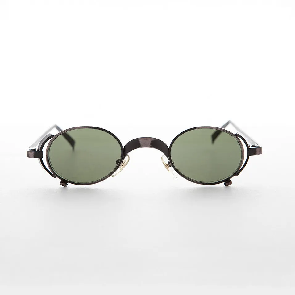 90s Oval Goth Steampunk Vintage Sunglass - Byron