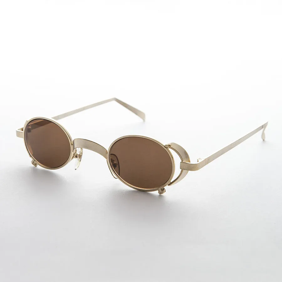 90s Oval Goth Steampunk Vintage Sunglass - Byron