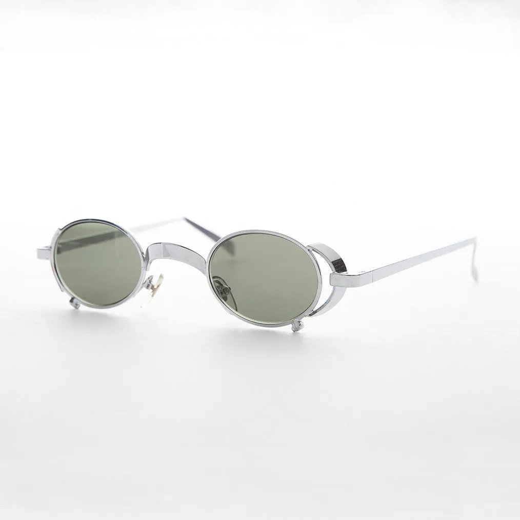 90s Oval Goth Steampunk Vintage Sunglass - Byron