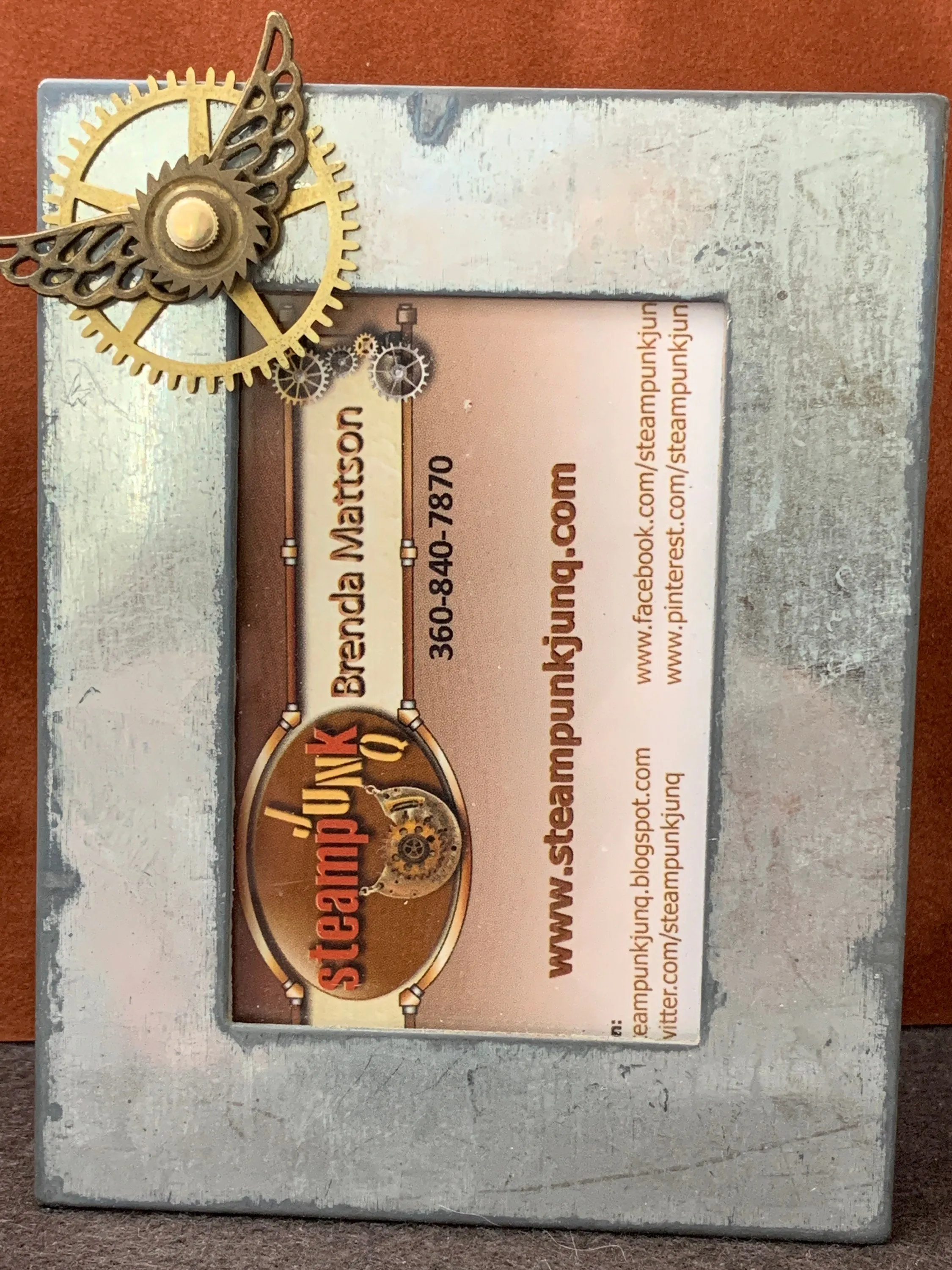 A Moment in Time- Recycled - Upcycled - Steampunk Picture Frame