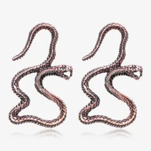 A Pair Of Vicious Cobra Snake Dance Copper Hoop Ear Weight Hanger