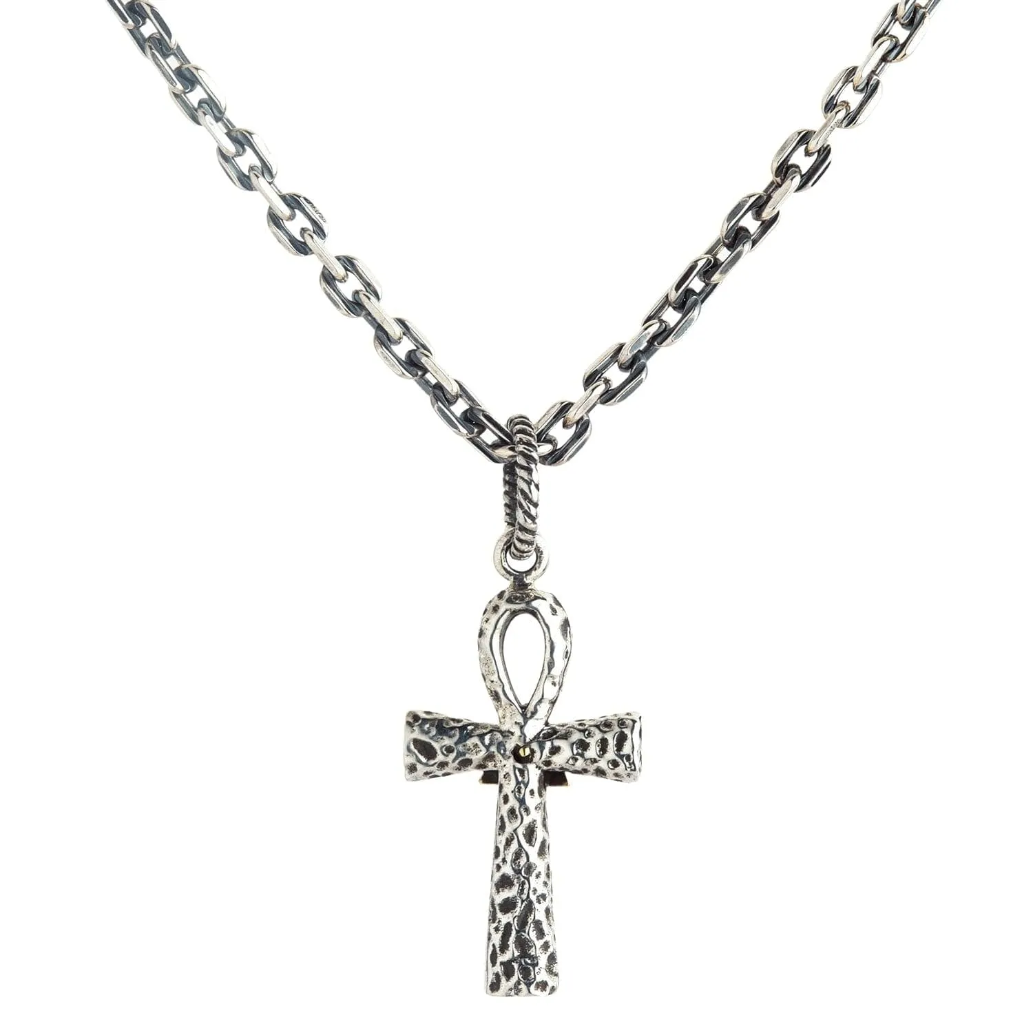 All-seeing Eye of God Ankh Sterling Silver Pendant
