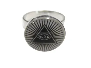 All Seeing Eye Pyramid Adjustable Size Fashion Ring