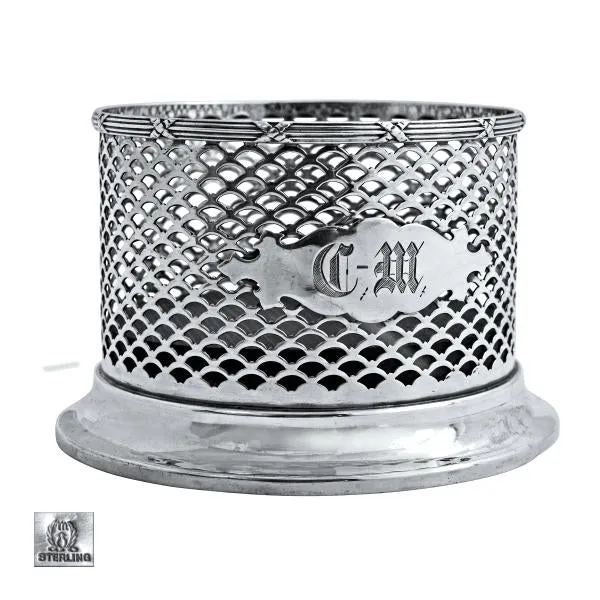 American silver wine coaster