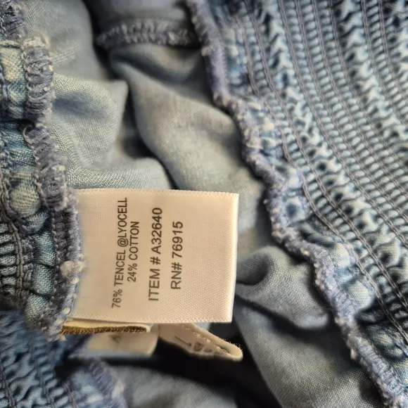 Appleseed's Blue Smocked Top