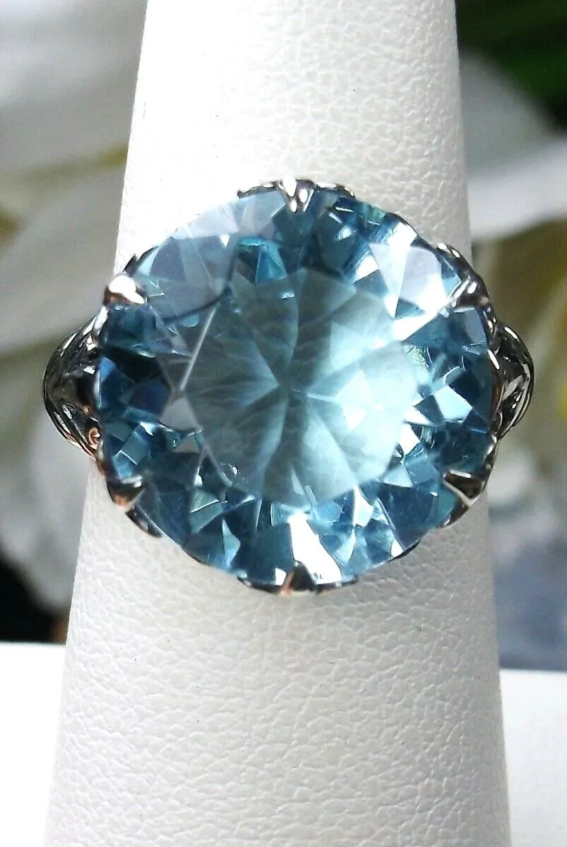 Aquamarine Ring, Romantic Gothic Jewelry #D123