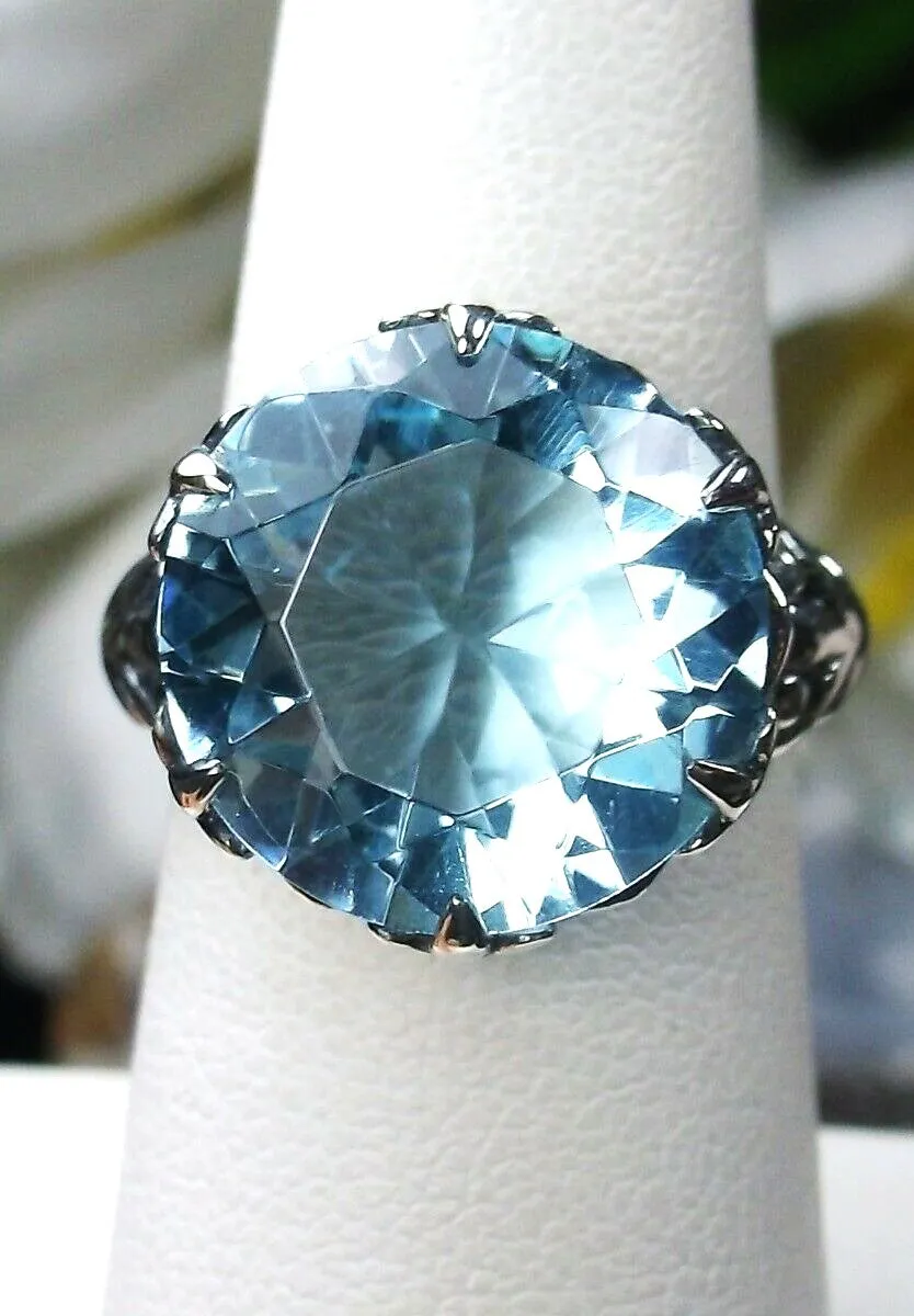 Aquamarine Ring, Romantic Gothic Jewelry #D123