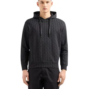 Armani Exchange All Over Logo Essentials Print Sweatshirt Men - BLK