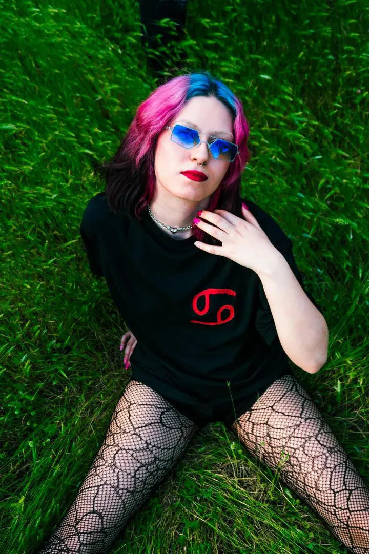 Astrology Series Cancer Zodiac Sign Oversized T-Shirt