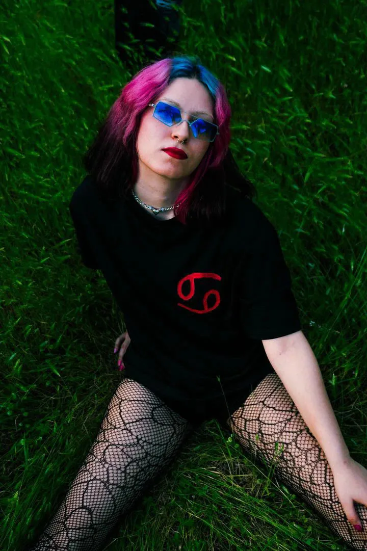 Astrology Series Cancer Zodiac Sign Oversized T-Shirt