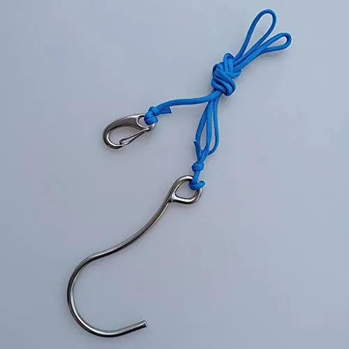 ATORSE Scuba Diving Single 316 Stainless Steel Reef Drift Hook for Cave Dive Blue