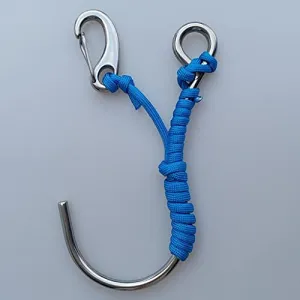 ATORSE Scuba Diving Single 316 Stainless Steel Reef Drift Hook for Cave Dive Blue