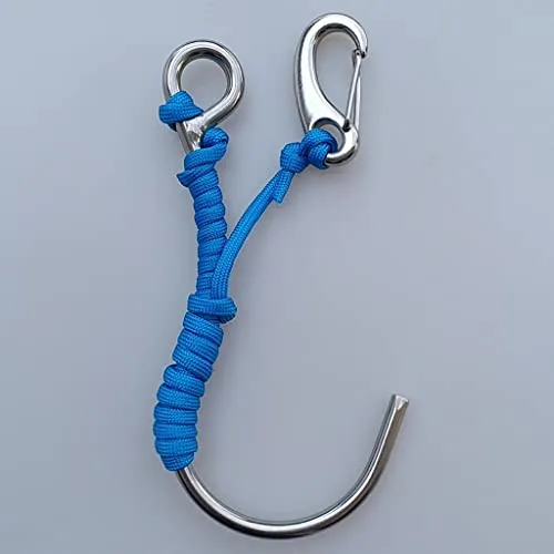 ATORSE Scuba Diving Single 316 Stainless Steel Reef Drift Hook for Cave Dive Blue