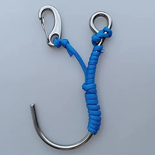 ATORSE Scuba Diving Single 316 Stainless Steel Reef Drift Hook for Cave Dive Blue