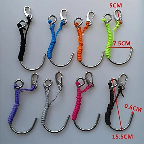 ATORSE Scuba Diving Single 316 Stainless Steel Reef Drift Hook for Cave Dive Blue