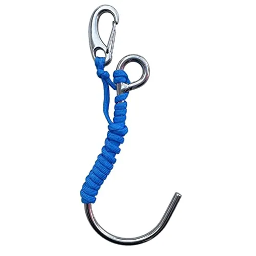 ATORSE Scuba Diving Single 316 Stainless Steel Reef Drift Hook for Cave Dive Blue
