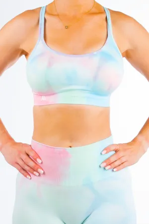 Ava Tie Die Sports Bra Mint/Pink
