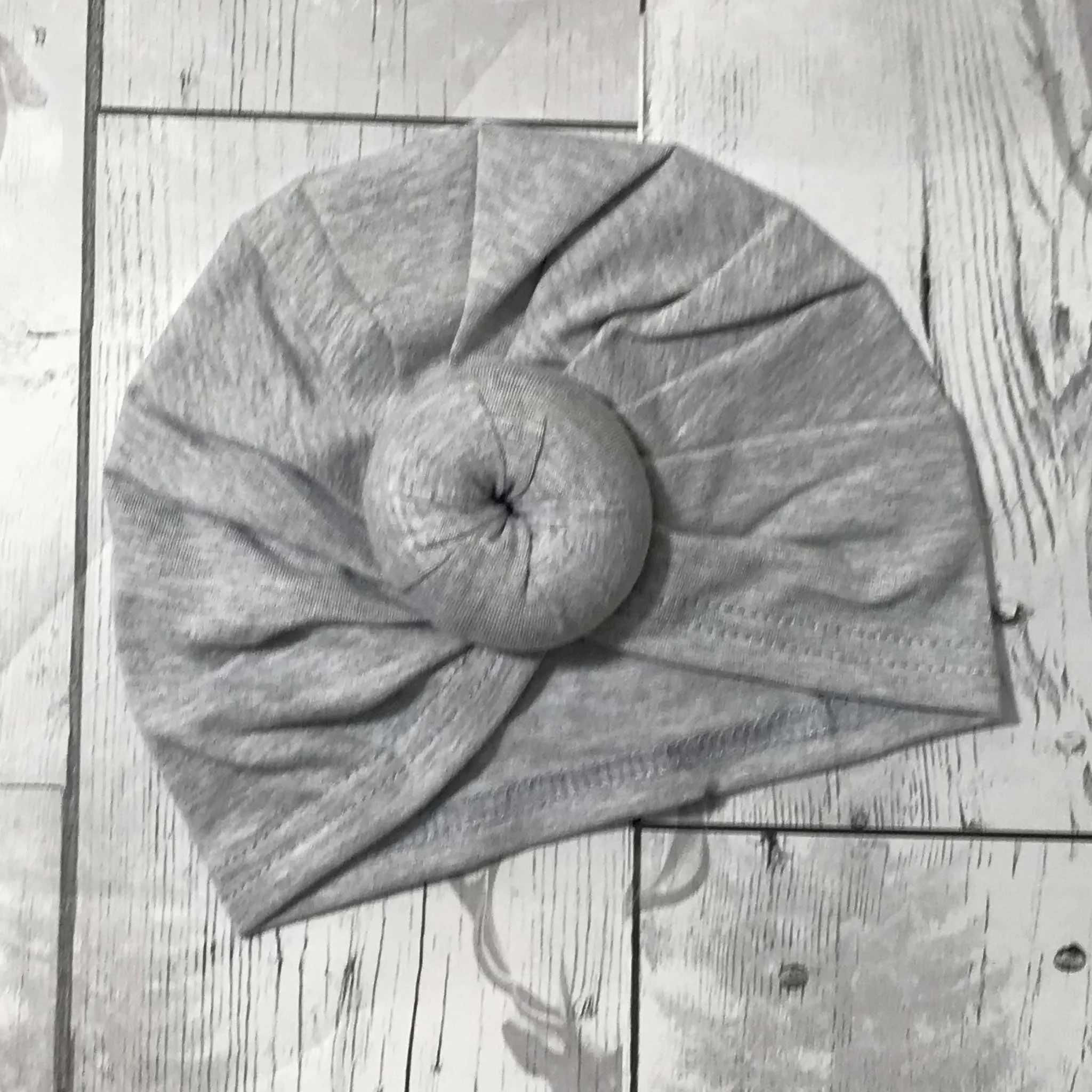 Baby Donut Hat - Silver Grey - Newborn to 6 month